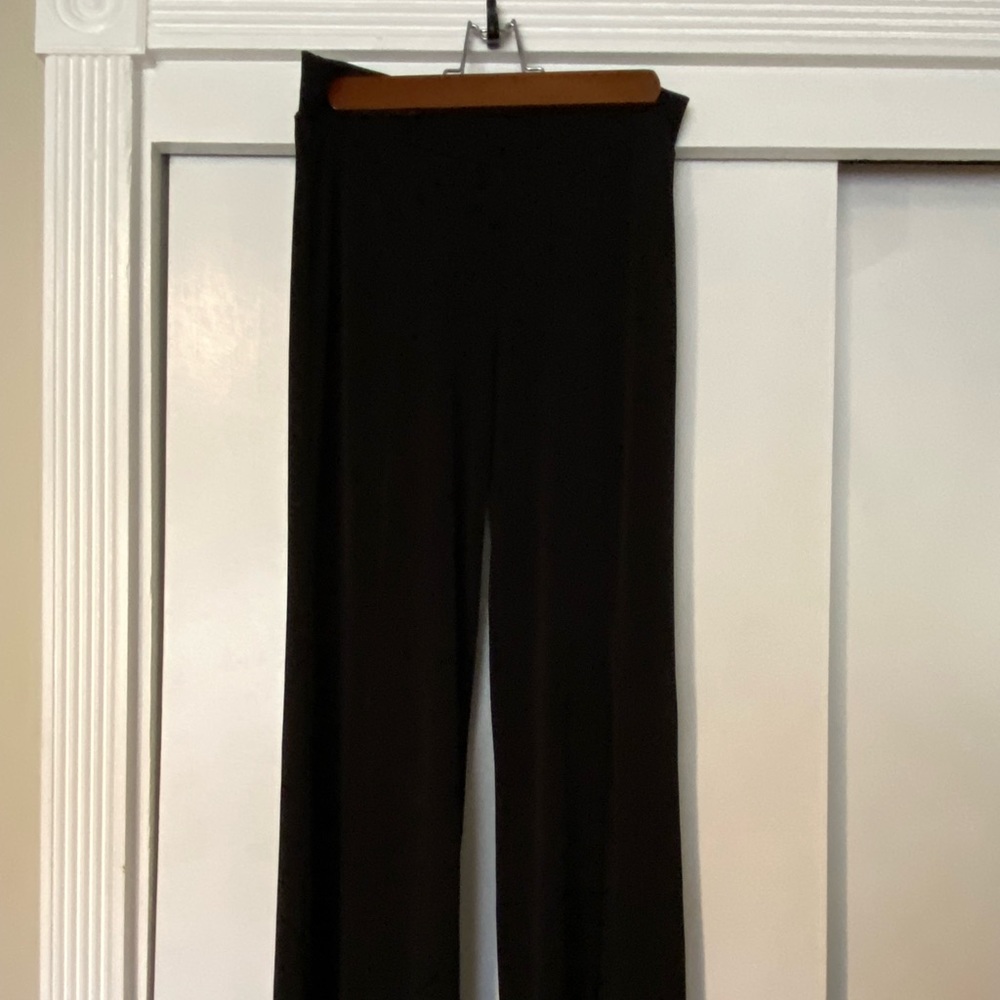 Clara Sun Woo Stretch Knit Pants S Black Slits from knee down!PullOn Travel Work